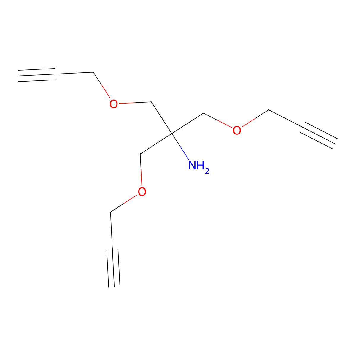 1,3-Bis(prop-2-yn-1-yloxy)-2-((prop-2-yn-1-yloxy)methyl)propan-2-amine molecular structure, CAS 1313375-59-5