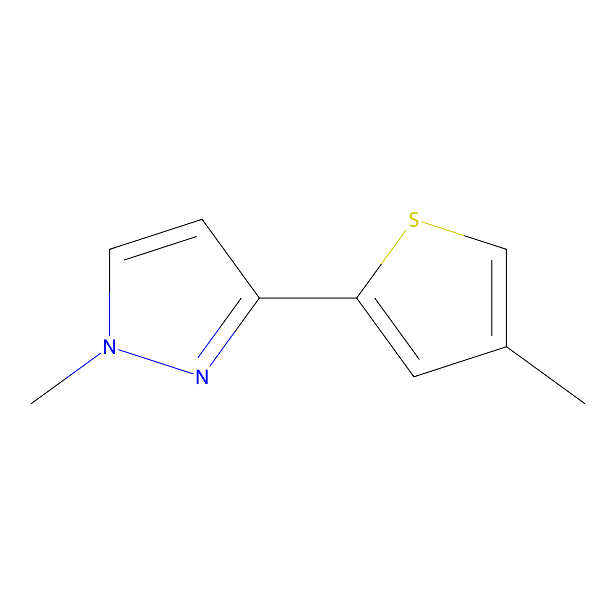 1-methyl-3-(4-methyl-2-thienyl)-1H-pyrazole molecular structure, CAS 1313384-91-6