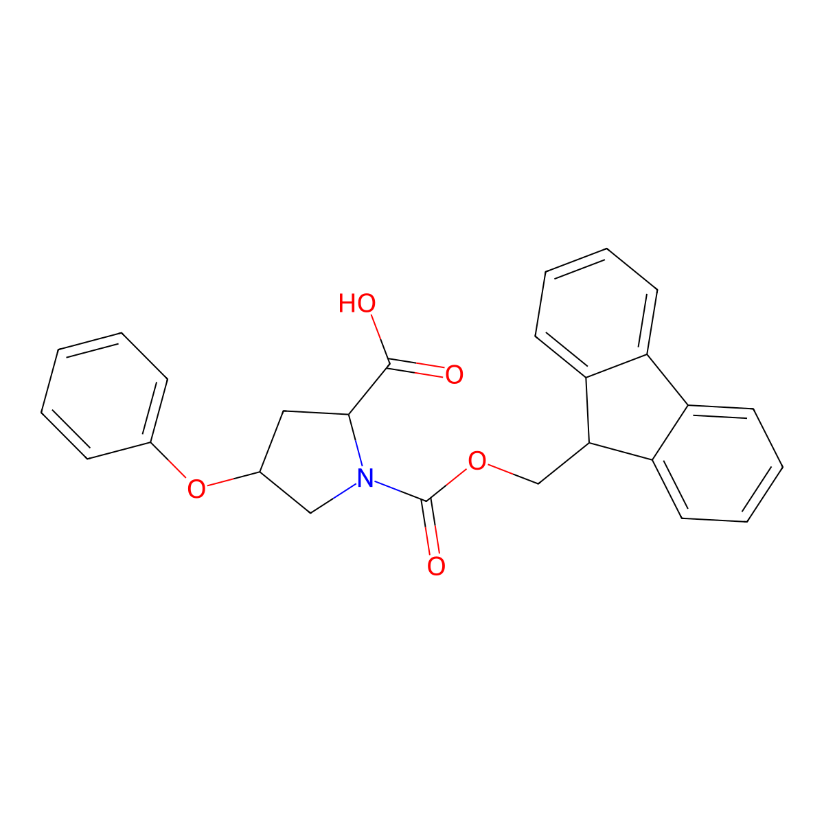 (2S,4R)-Fmoc-4-phenoxy-pyrrolidine-2-carboxylic acid molecular structure, CAS 1313390-76-9