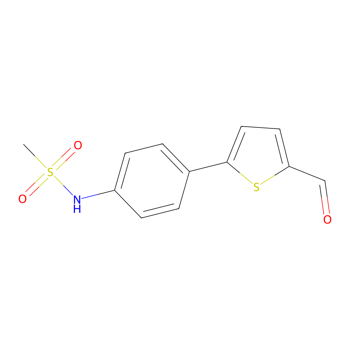 N-(4-(5-Formylthiophen-2-yl)phenyl)methanesulfonamide molecular structure, CAS 1313398-21-8