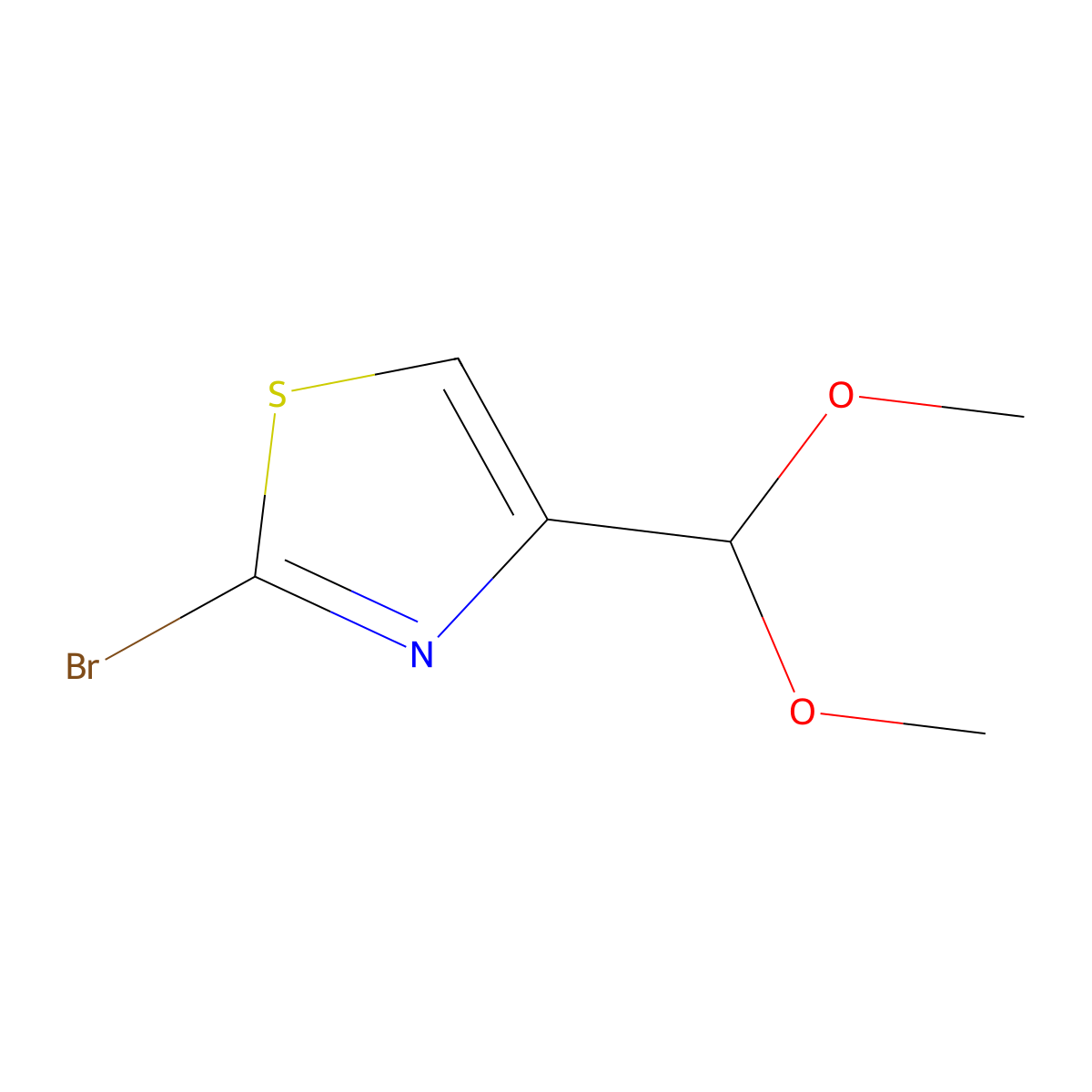 2-Bromo-4-(dimethoxymethyl)-1,3-thiazole molecular structure, CAS 1313399-79-9