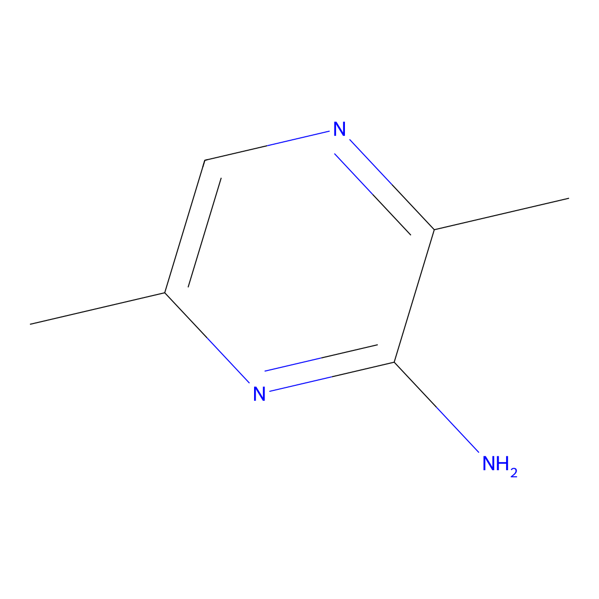 3,6-Dimethylpyrazin-2-amine molecular structure, CAS 13134-38-8