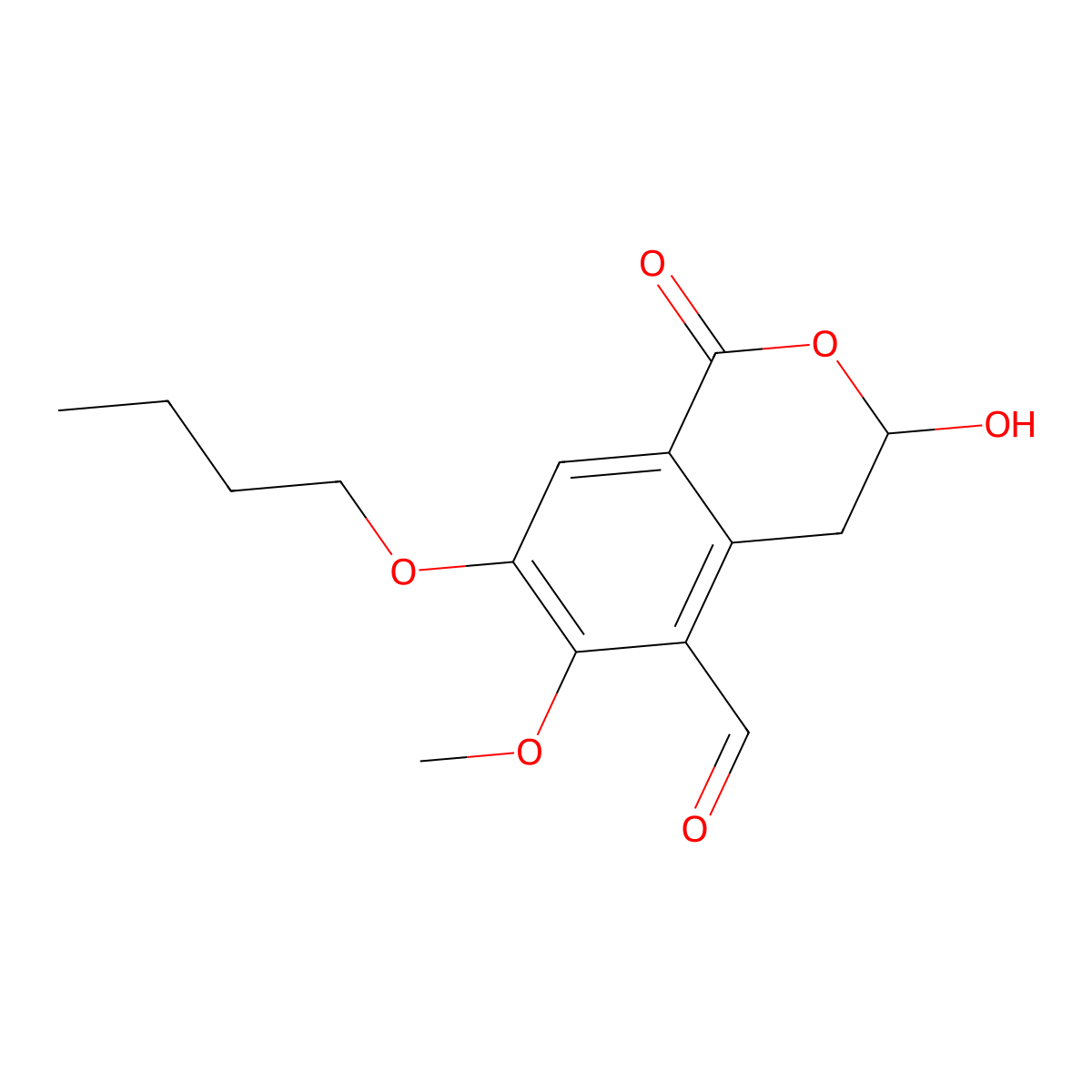 7-Butoxy-3-hydroxy-6-methoxy-1-oxo-3,4-dihydroisochromene-5-carbaldehyde molecular structure, CAS 1313403-49-4
