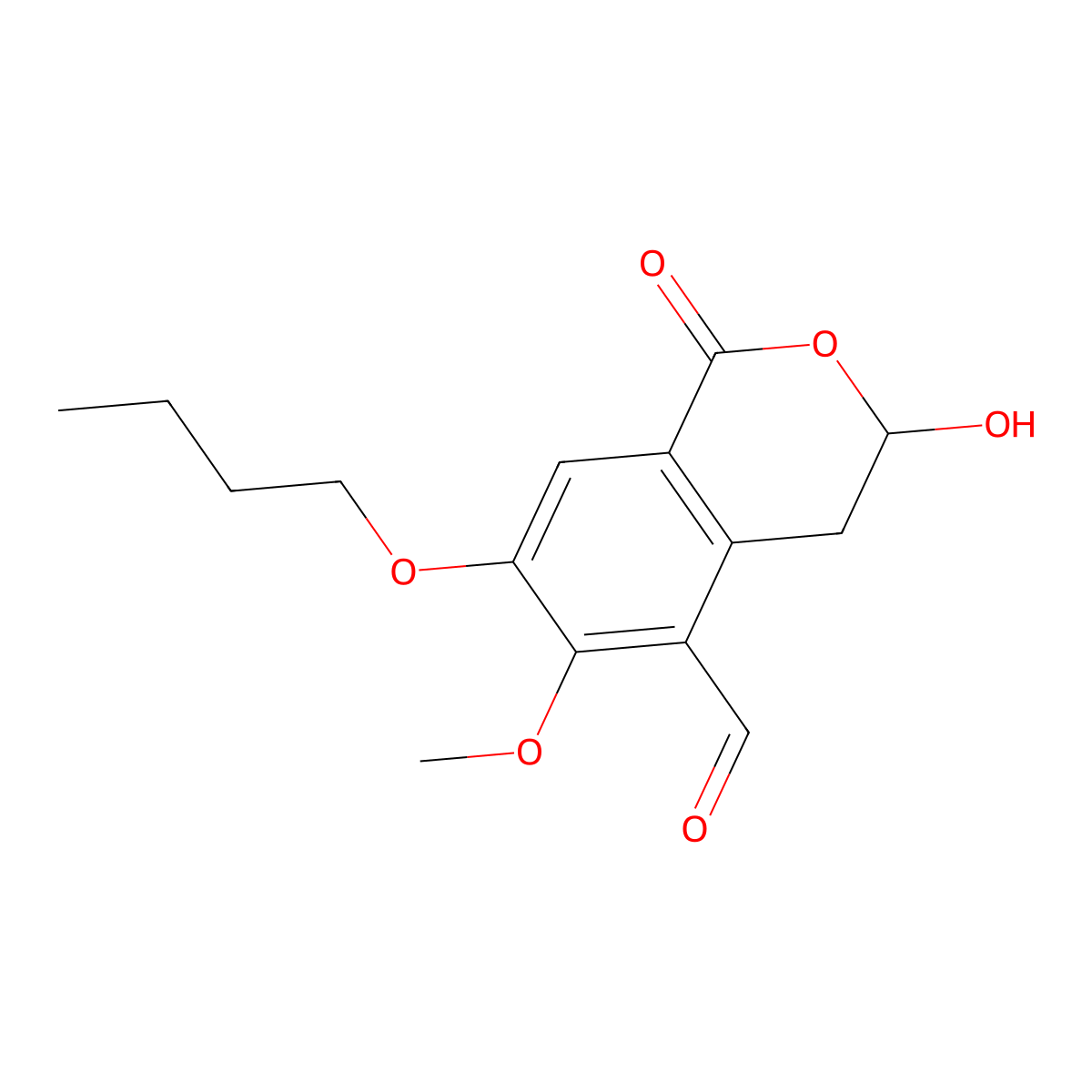 7-Butoxy-3-hydroxy-6-methoxy-1-oxo-3,4-dihydroisochromene-5-carbaldehyde molecular structure, CAS 1313403-49-4