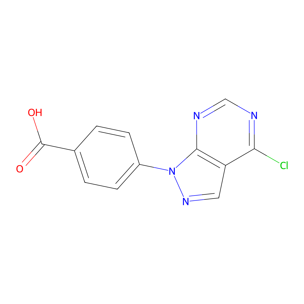 4-(4-chloro-1H-pyrazolo[3,4-d]pyrimidin-1-yl)benzoic acid molecular structure, CAS 1313404-68-0