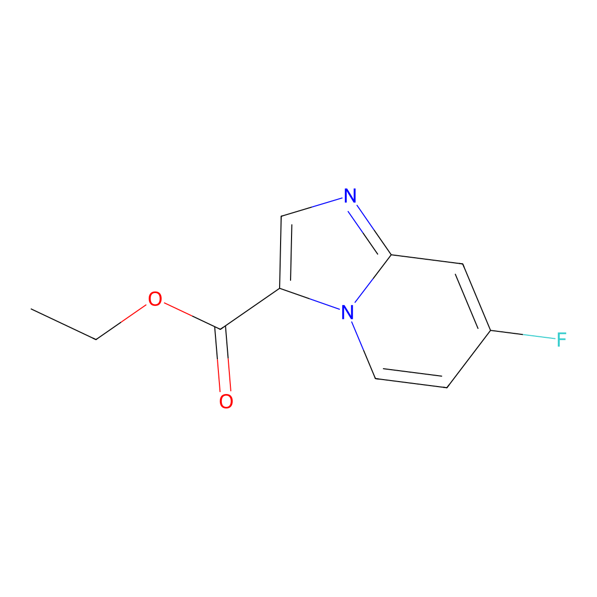 Ethyl 7-fluoroimidazo[1,2-a]pyridine-3-carboxylate molecular structure, CAS 1313408-99-9