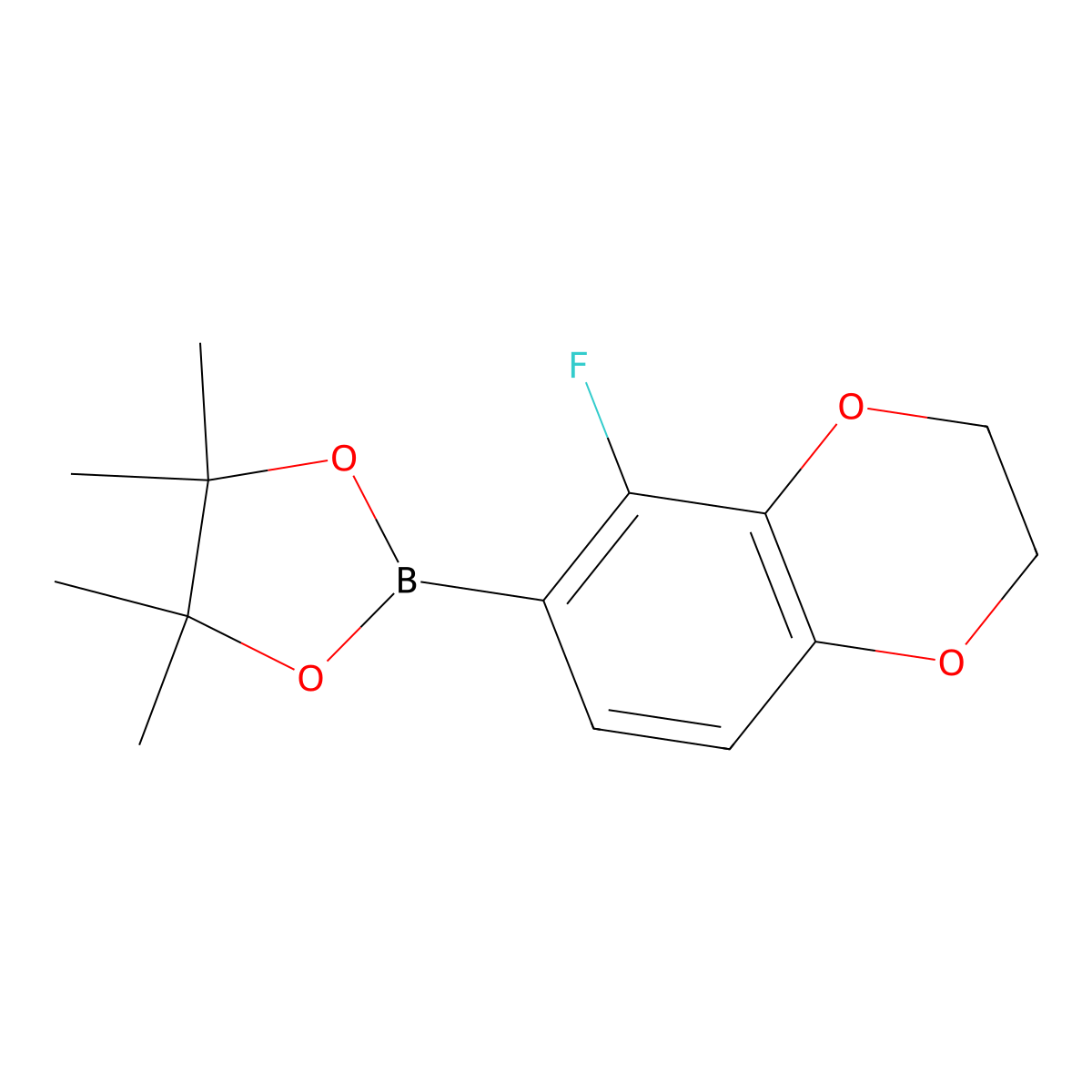 2-(5-Fluoro-2,3-dihydro-1,4-benzodioxin-6-yl)-4,4,5,5-tetramethyl-1,3,2-dioxaborolane molecular structure, CAS 1313426-13-9