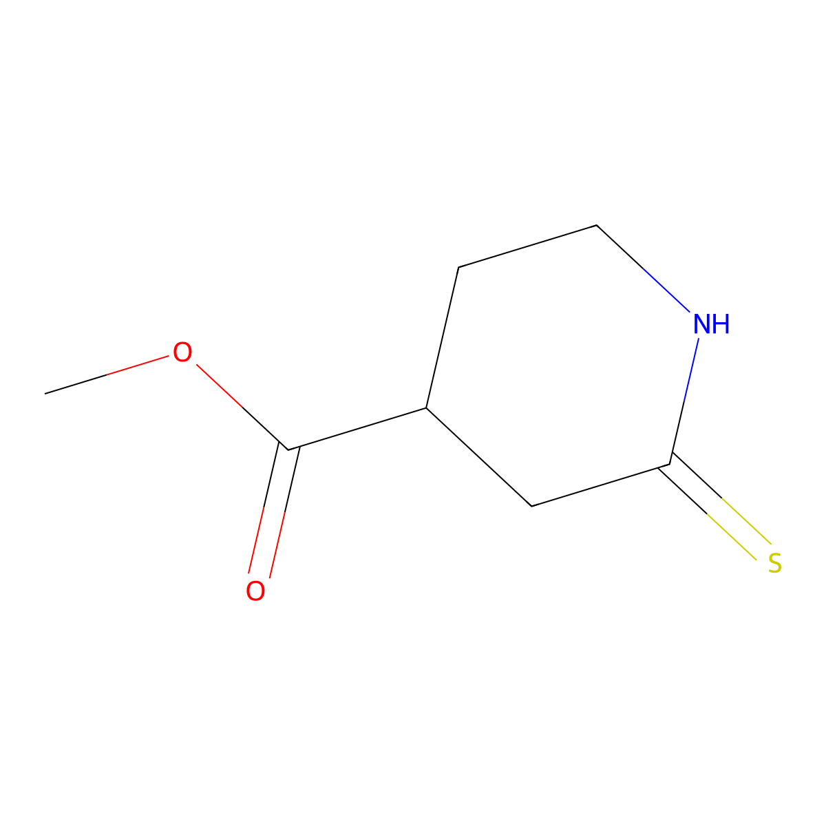 Methyl 2-sulfanylidenepiperidine-4-carboxylate molecular structure, CAS 1313498-22-4