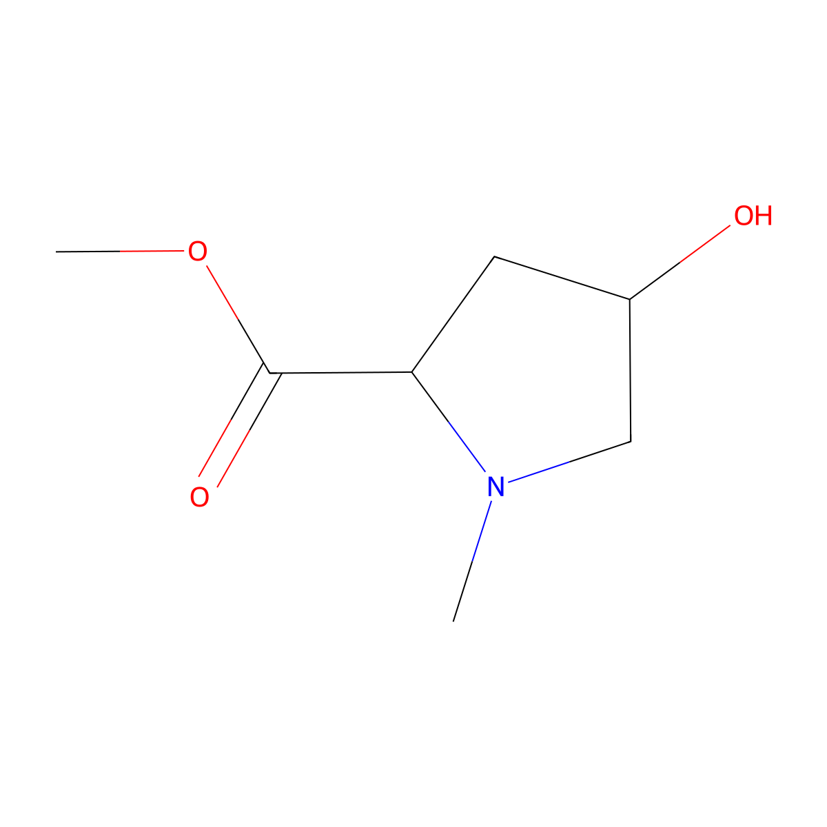 (2S,4R)-methyl 4-hydroxy-1-methylpyrrolidine-2-carboxylate molecular structure, CAS 13135-69-8