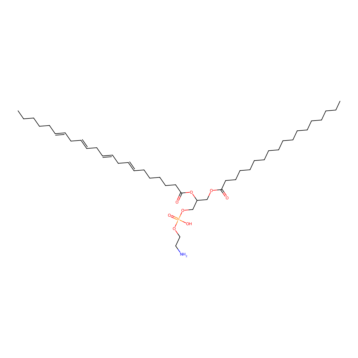 PE(18:0/22:4(7Z,10Z,13Z,16Z)) molecular structure, CAS 131350-53-3