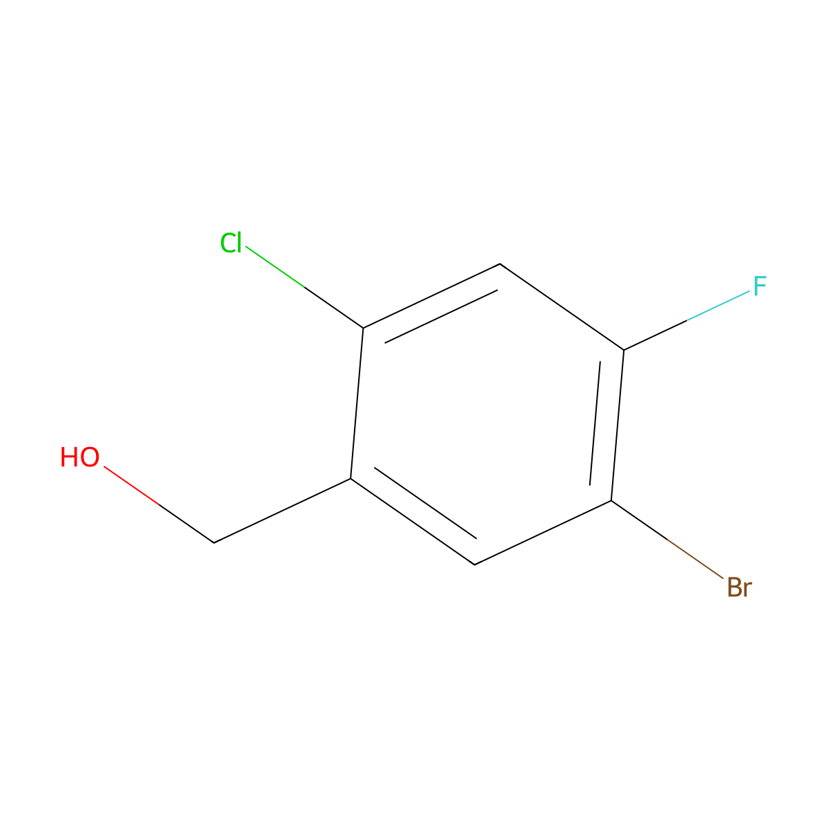 (5-Bromo-2-chloro-4-fluorophenyl)methanol molecular structure, CAS 1313512-86-5