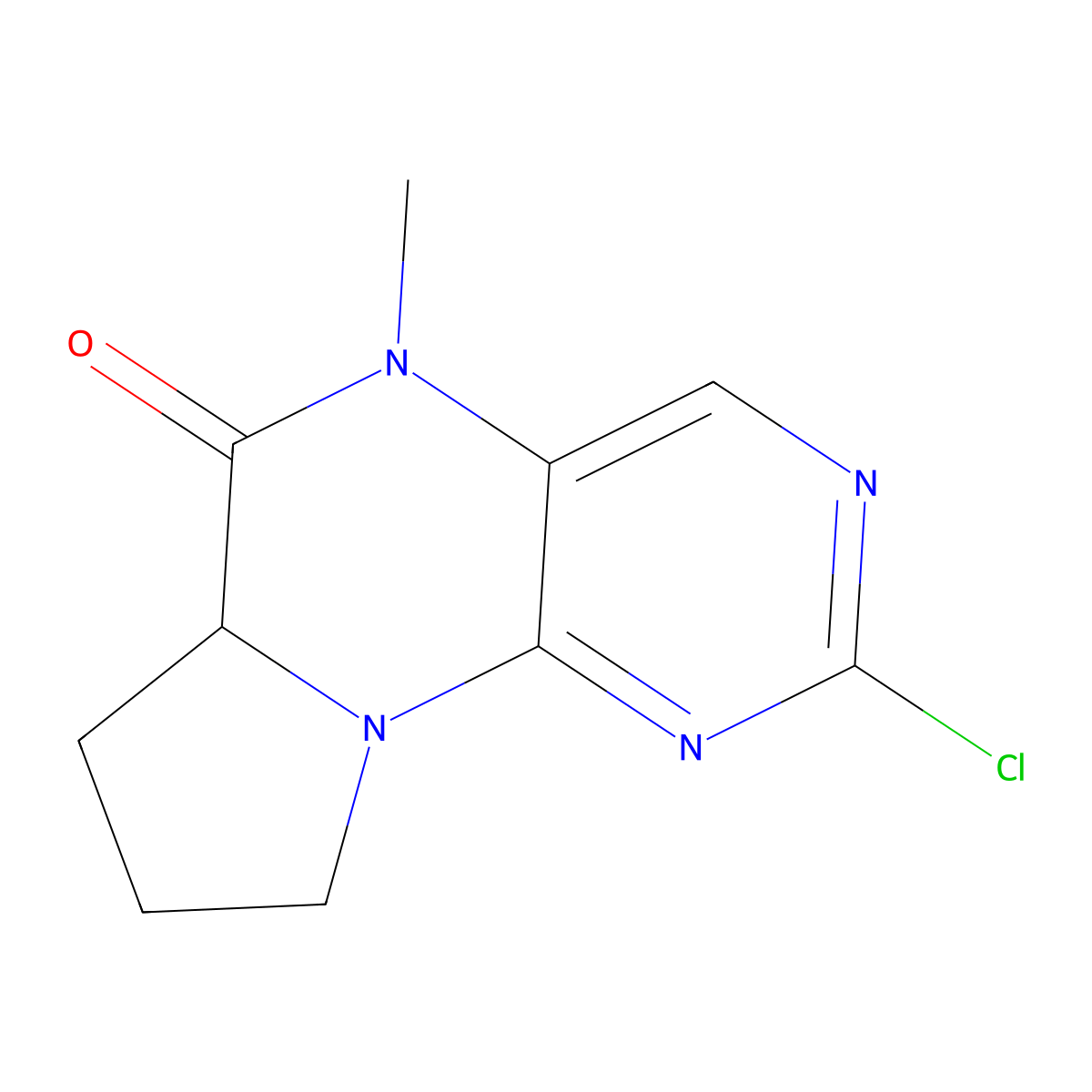 (S)-2-chloro-5-Methyl-6a,7,8,9-tetrahydropyrrolo[2,1-h]pteridin-6(5H)-one molecular structure, CAS 1313516-92-5