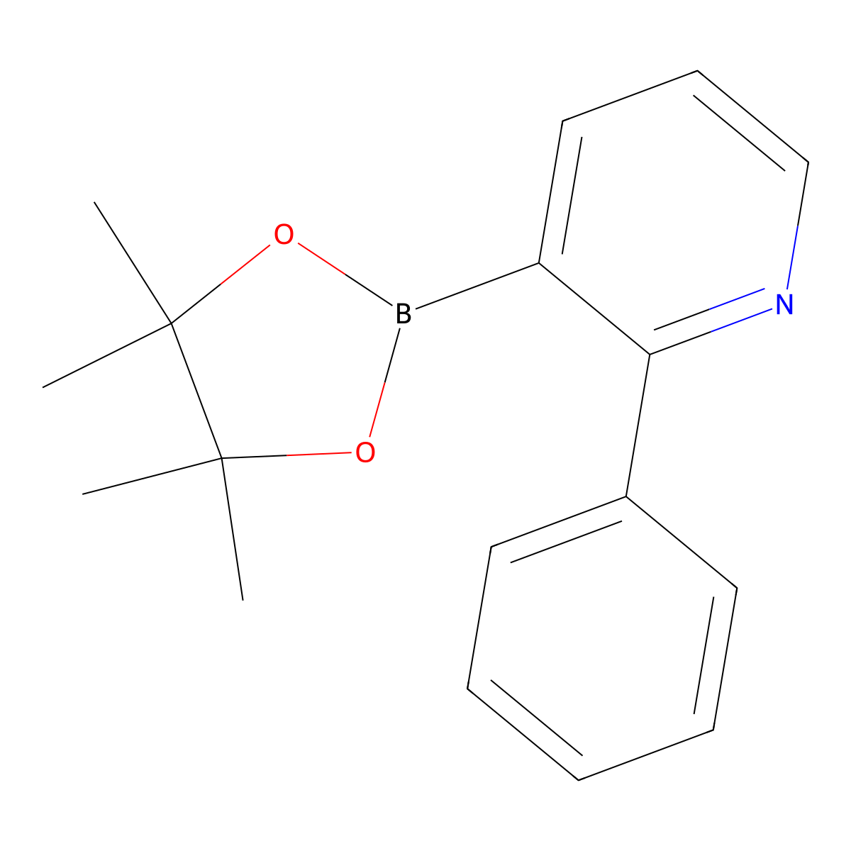 2-Phenyl-3-(4,4,5,5-tetramethyl-1,3,2-dioxaborolan-2-yl)pyridine molecular structure, CAS 1313519-78-6