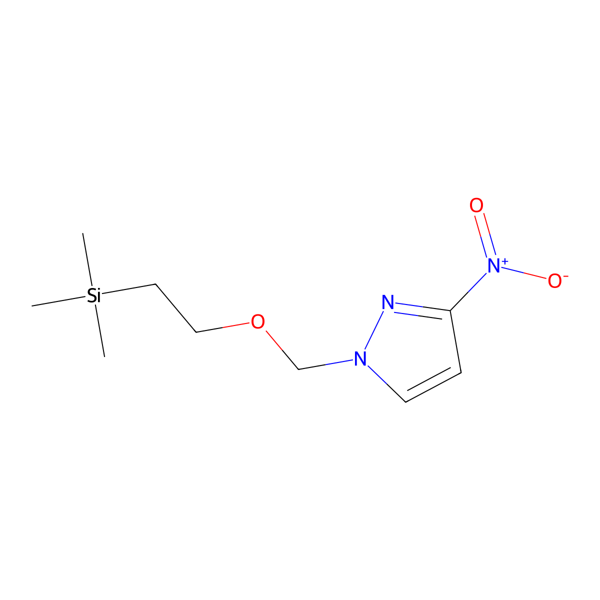 3-nitro-1-[[2-(trimethylsilyl)ethoxy]methyl]-1H-pyrazole molecular structure, CAS 1313520-83-0