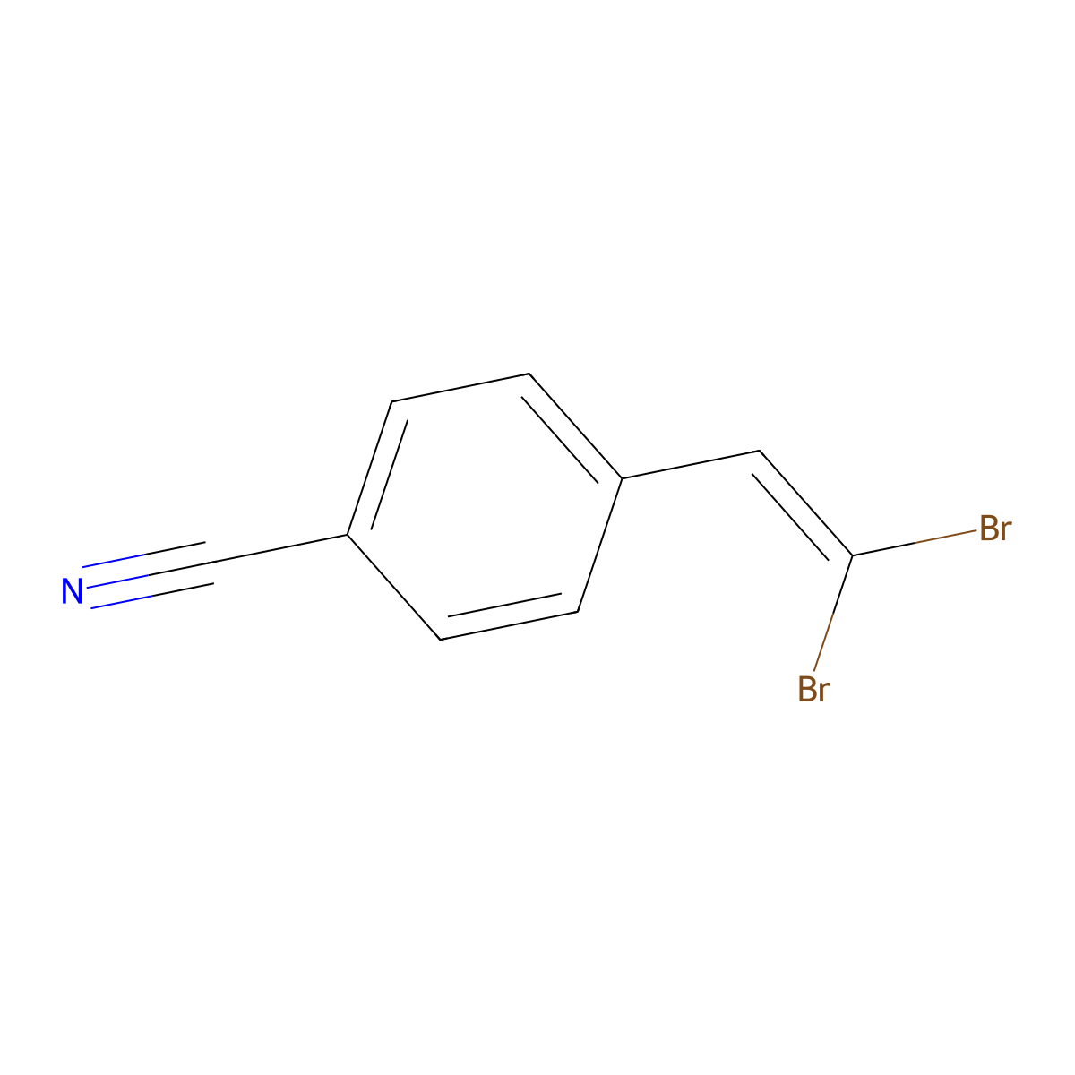 1,1-Dibromo-2-(4-cyanophenyl)ethene molecular structure, CAS 131356-52-0