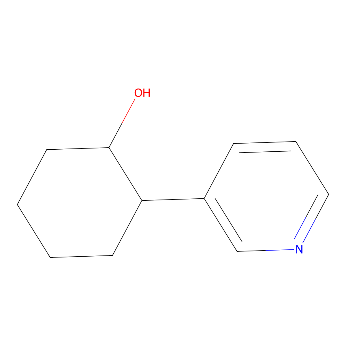2-(Pyridin-3-yl)cyclohexan-1-ol molecular structure, CAS 131356-81-5