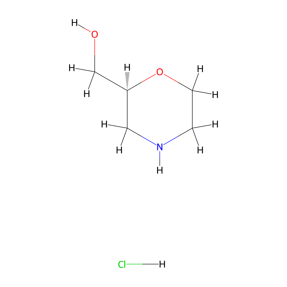 (2S)-morpholin-2-ylmethanol hydrochloride molecular structure, CAS 1313584-92-7