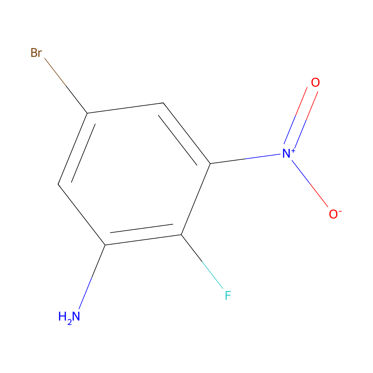 5-Bromo-2-fluoro-3-nitroaniline molecular structure, CAS 1313588-93-0