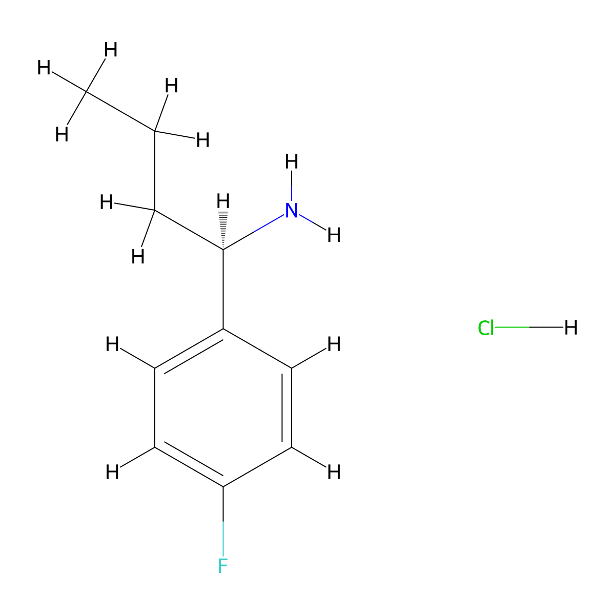 (R)-1-(4-Fluorophenyl)butan-1-amine hydrochloride molecular structure, CAS 1313593-58-6
