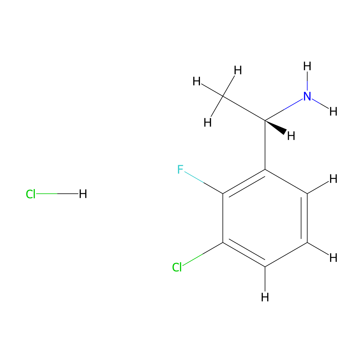 (S)-1-(3-Chloro-2-fluorophenyl)ethanamine hydrochloride molecular structure, CAS 1313593-59-7