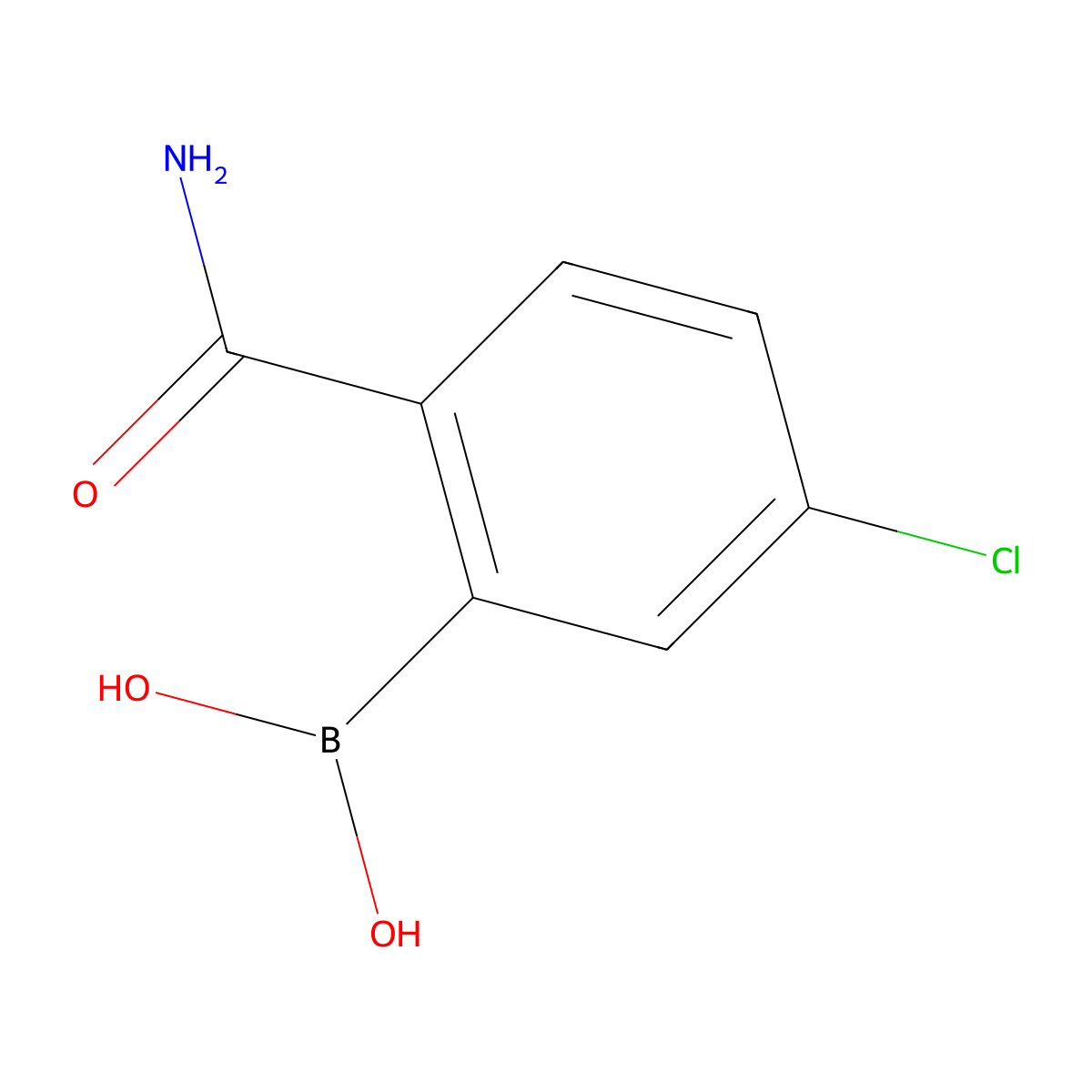 (2-Carbamoyl-5-chlorophenyl)boronic acid molecular structure, CAS 1313617-51-4
