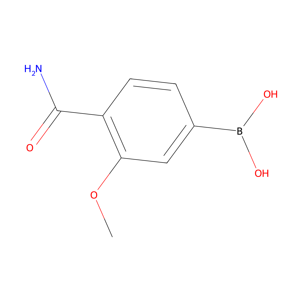 (4-Carbamoyl-3-methoxyphenyl)boronic acid molecular structure, CAS 1313617-58-1