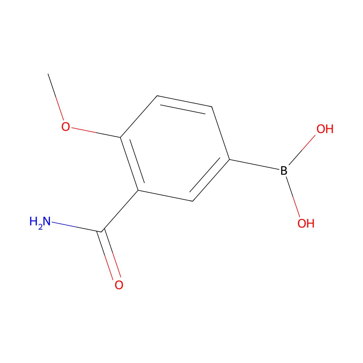 (3-Carbamoyl-4-methoxyphenyl)boronic acid molecular structure, CAS 1313617-59-2
