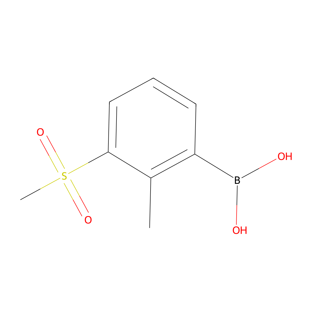 2-Methyl-3-(methylsulfonyl)phenylboronic Acid molecular structure, CAS 1313617-69-4