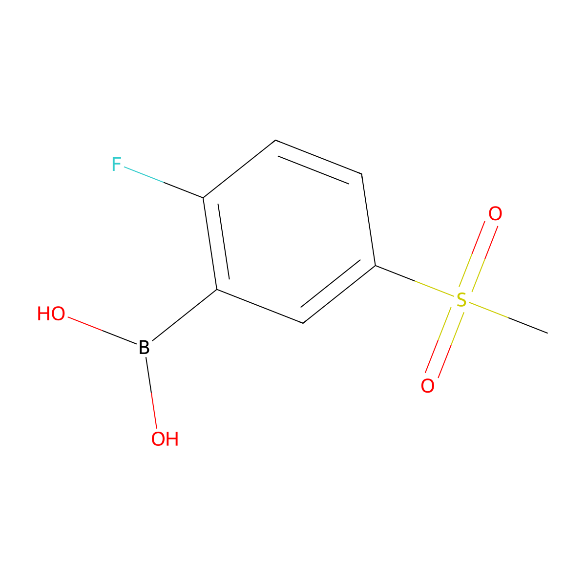 2-Fluoro-5-(methylsulfonyl)phenylboronic acid molecular structure, CAS 1313617-71-8