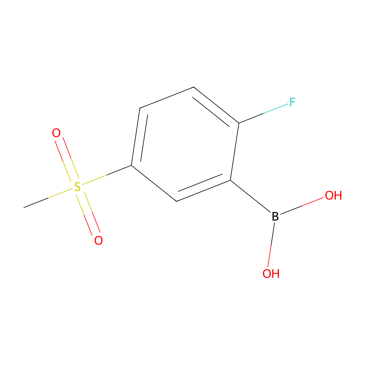 2-Fluoro-5-(methylsulfonyl)phenylboronic acid molecular structure, CAS 1313617-71-8