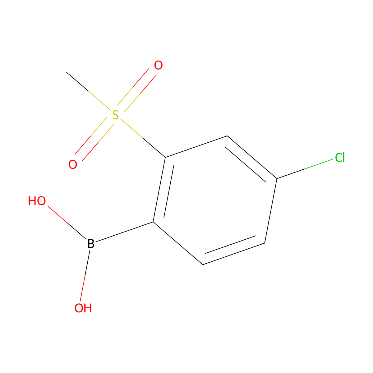 (4-Chloro-2-(methylsulfonyl)phenyl)boronic acid molecular structure, CAS 1313617-75-2
