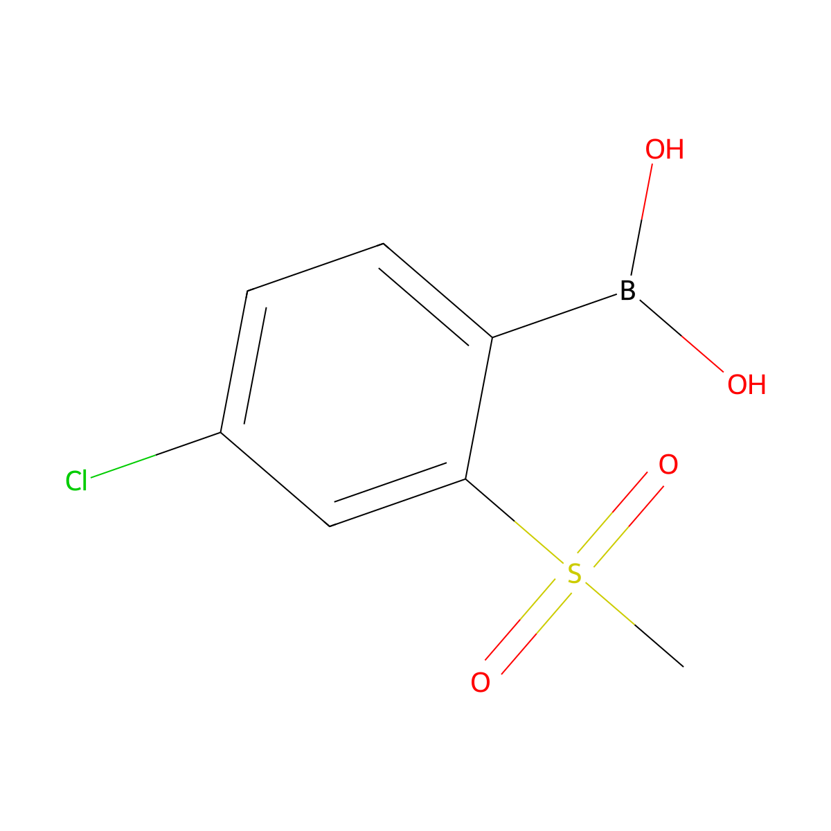 (4-Chloro-2-(methylsulfonyl)phenyl)boronic acid molecular structure, CAS 1313617-75-2