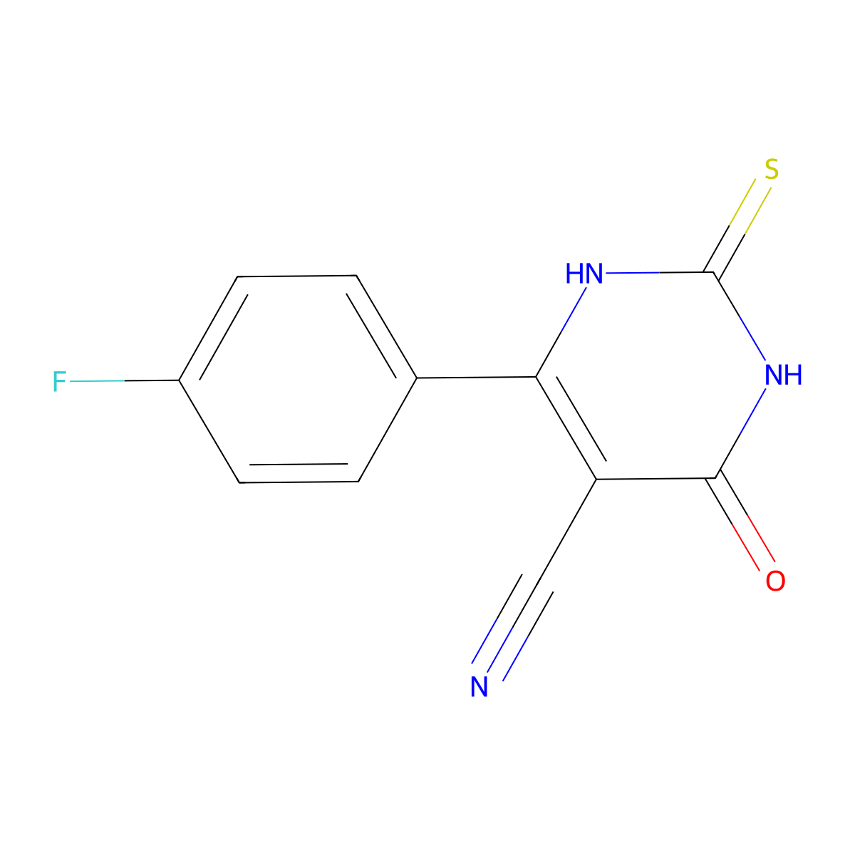 4-(4-Fluorophenyl)-6-hydroxy-2-sulfanylpyrimidine-5-carbonitrile molecular structure, CAS 131364-75-5