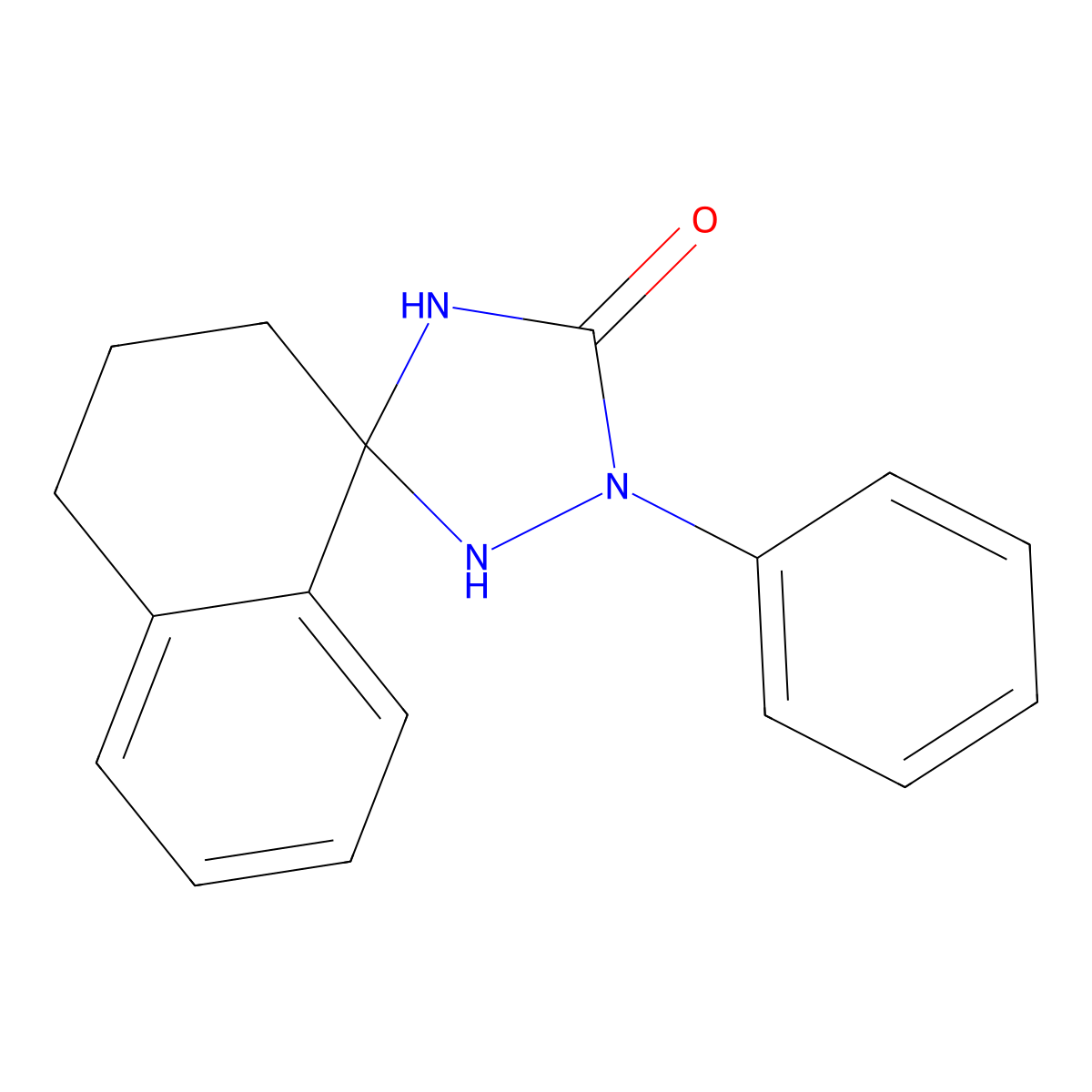 (spiro[5,5-(1,2,3,4-Tetrahydronapthalene)])-2-phenyl-1,2,4-triazolan-3-one molecular structure, CAS 131365-81-6