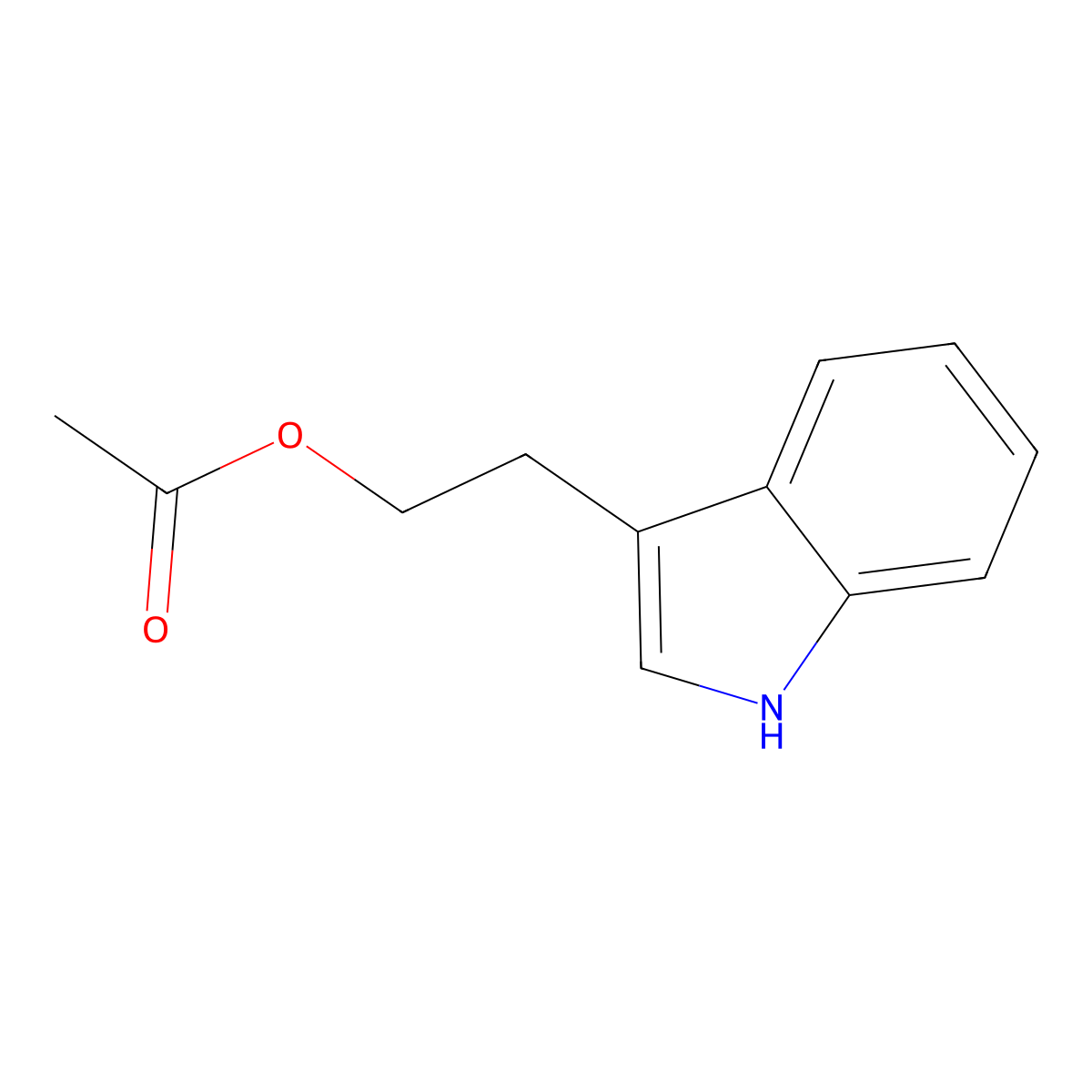 Indolyl-3-ethanol acetate molecular structure, CAS 13137-14-9