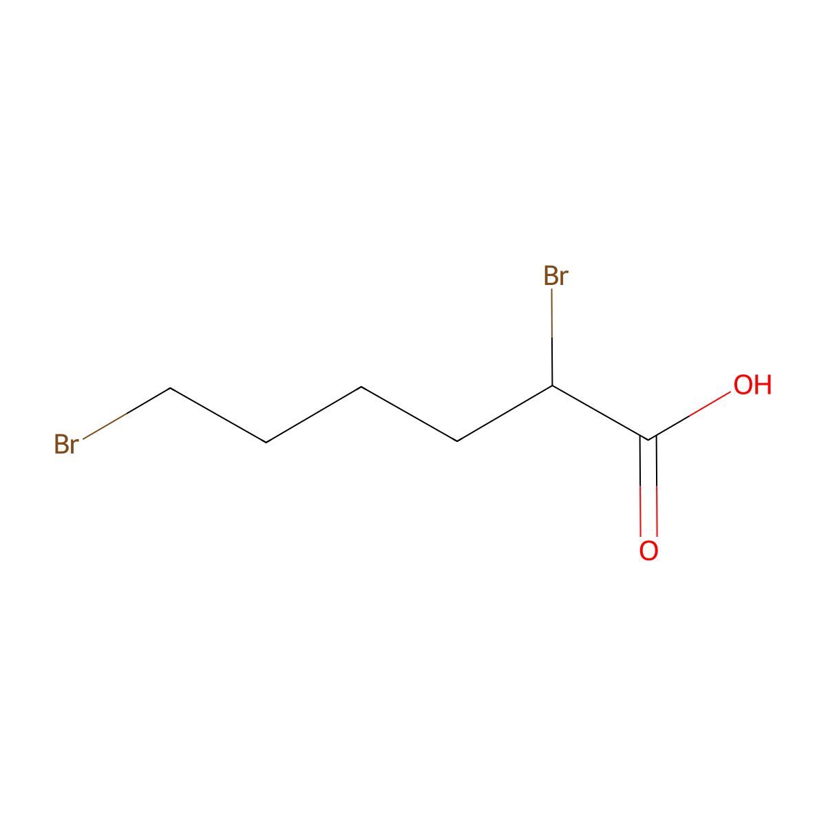 2,6-Dibromohexanoic acid molecular structure, CAS 13137-43-4