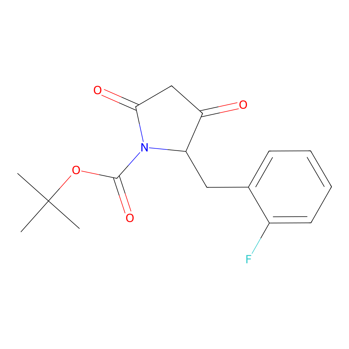(S)-2-(2-Fluoro-benzyl)-3,5-dioxo-pyrrolidine-1-carboxylic acid tert-Butyl ester molecular structure, CAS 1313710-28-9