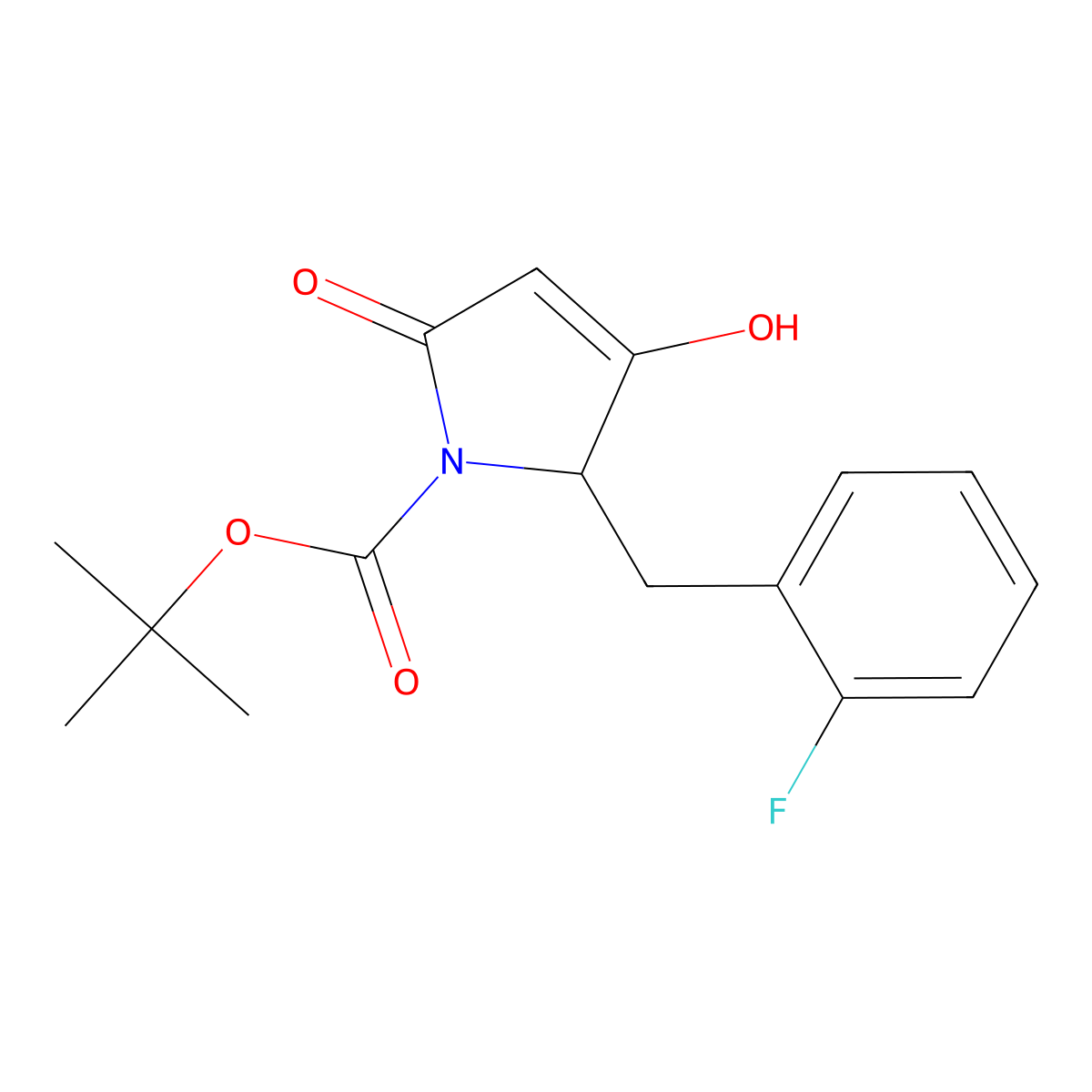 (S)-2-(2-Fluoro-benzyl)-3-hydroxy-5-oxo-2,5-dihydro-pyrrole-1-carboxylic acid tert-Butyl ester molecular structure, CAS 1313710-29-0
