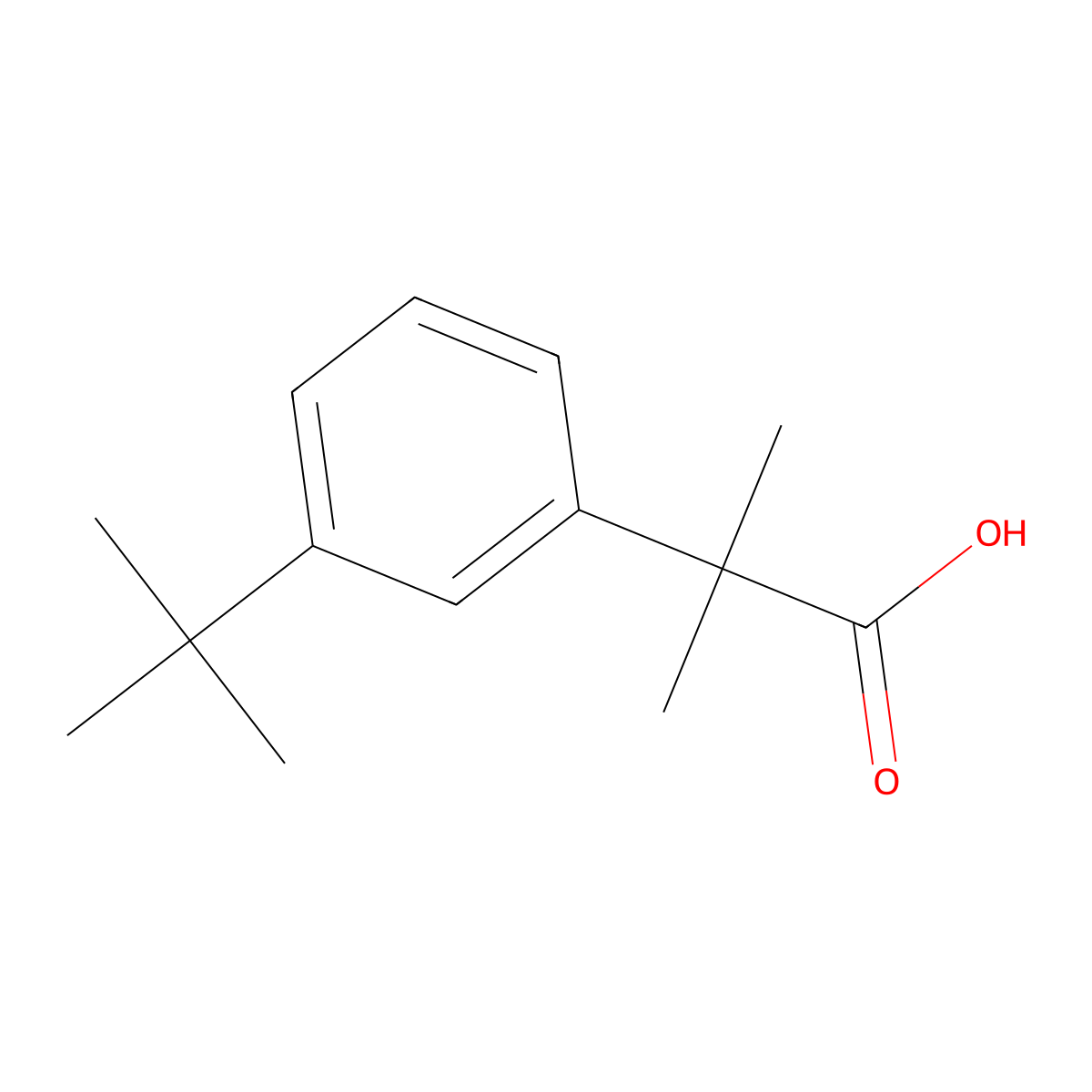 2-(3-Tert-butylphenyl)-2-methylpropanoic acid molecular structure, CAS 1313712-10-5