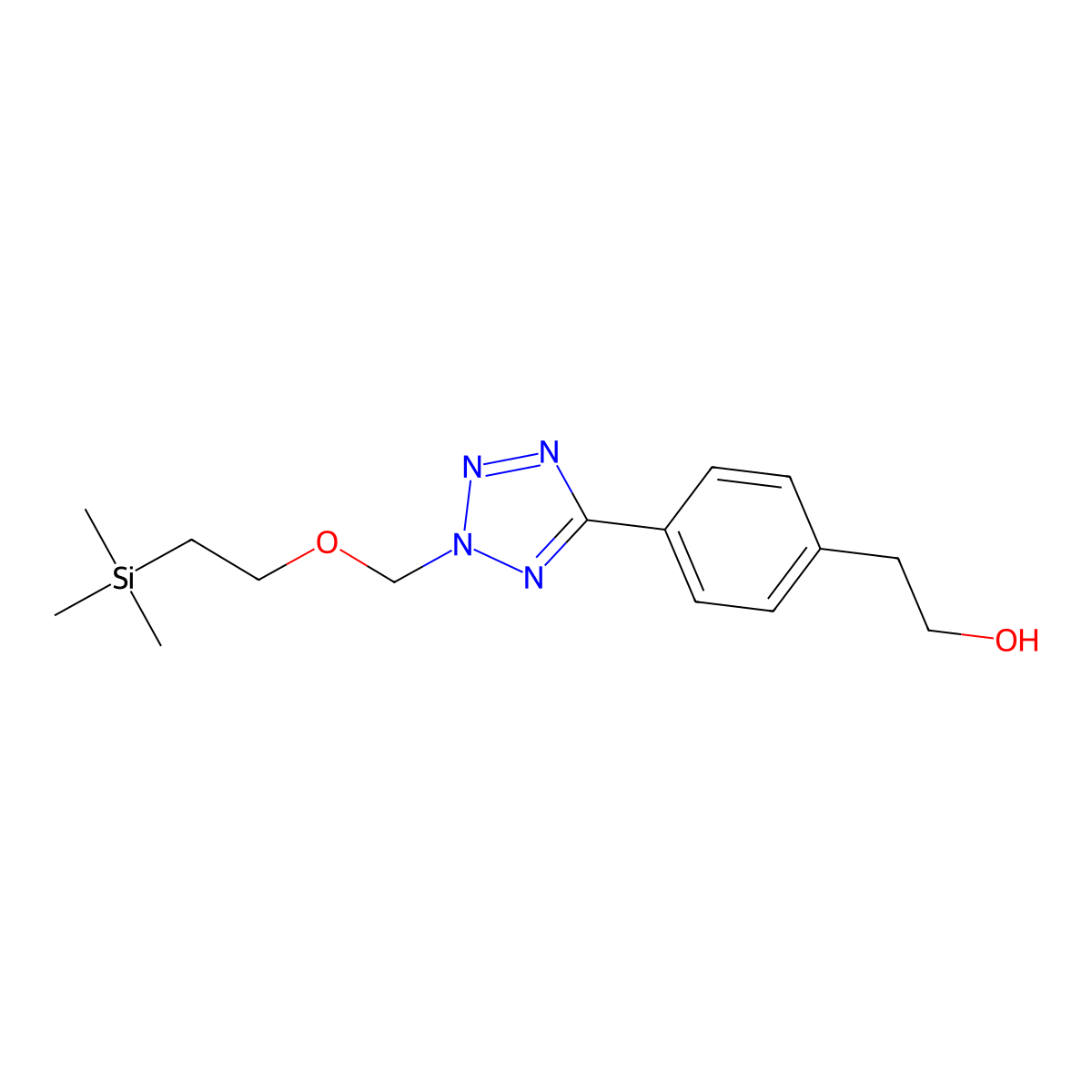 2-(4-(2-((2-(Trimethylsilyl)ethoxy)methyl)-2H-tetrazol-5-yl)phenyl)ethanol molecular structure, CAS 1313712-16-1