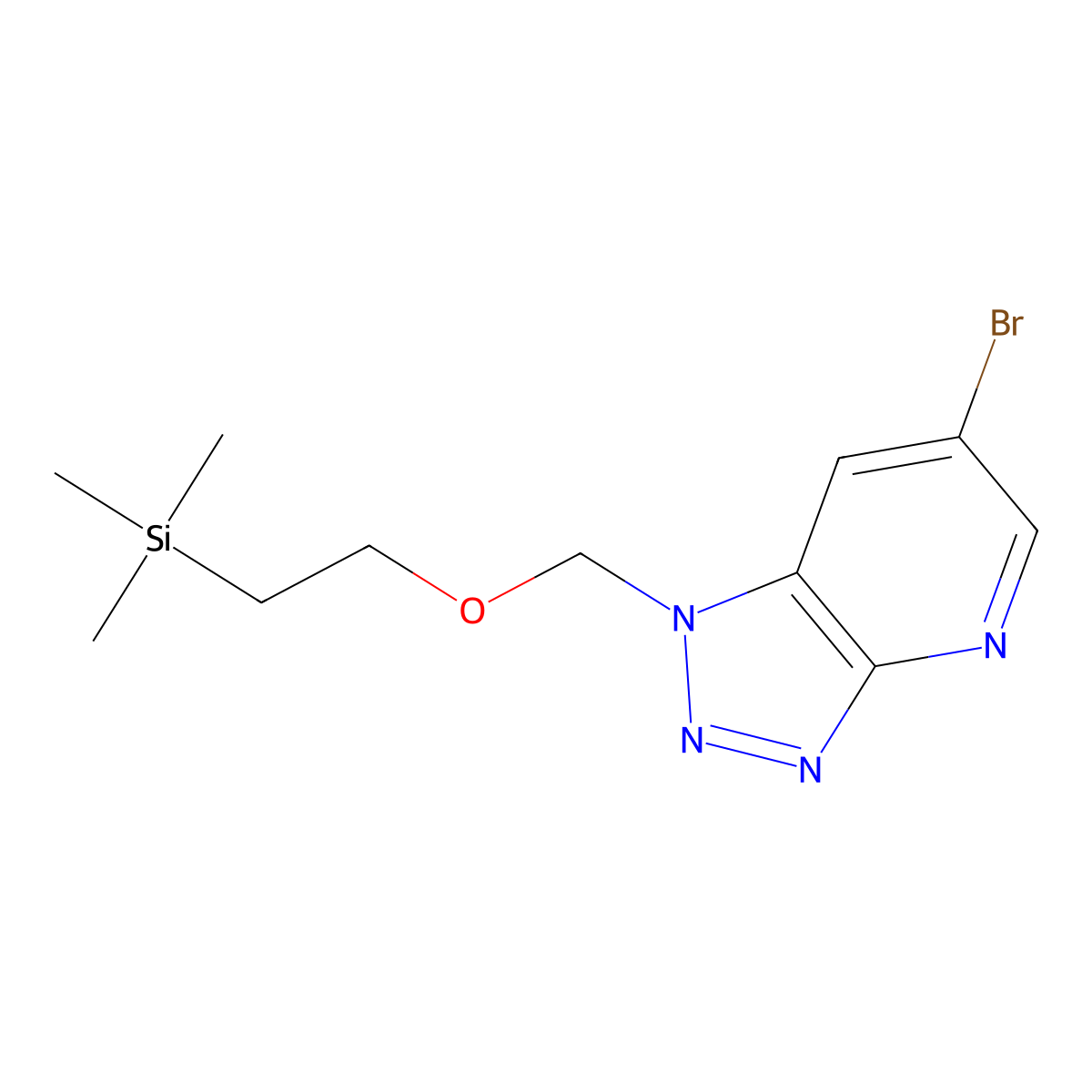 6-Bromo-1-((2-(trimethylsilyl)ethoxy)methyl)-1H-[1,2,3]triazolo[4,5-b]pyridine molecular structure, CAS 1313712-18-3