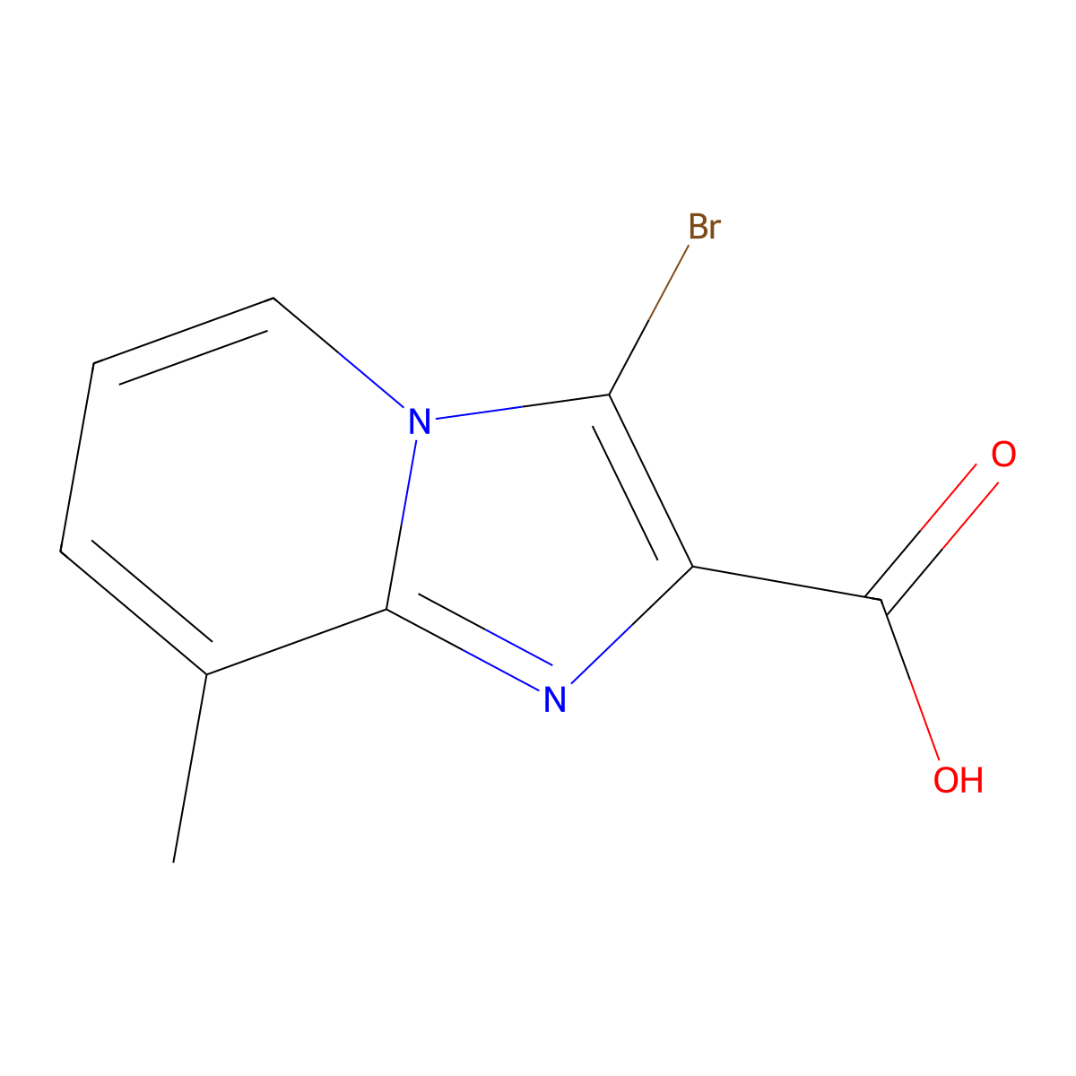 3-Bromo-8-methylimidazo[1,2-a]pyridine-2-carboxylic acid molecular structure, CAS 1313712-29-6