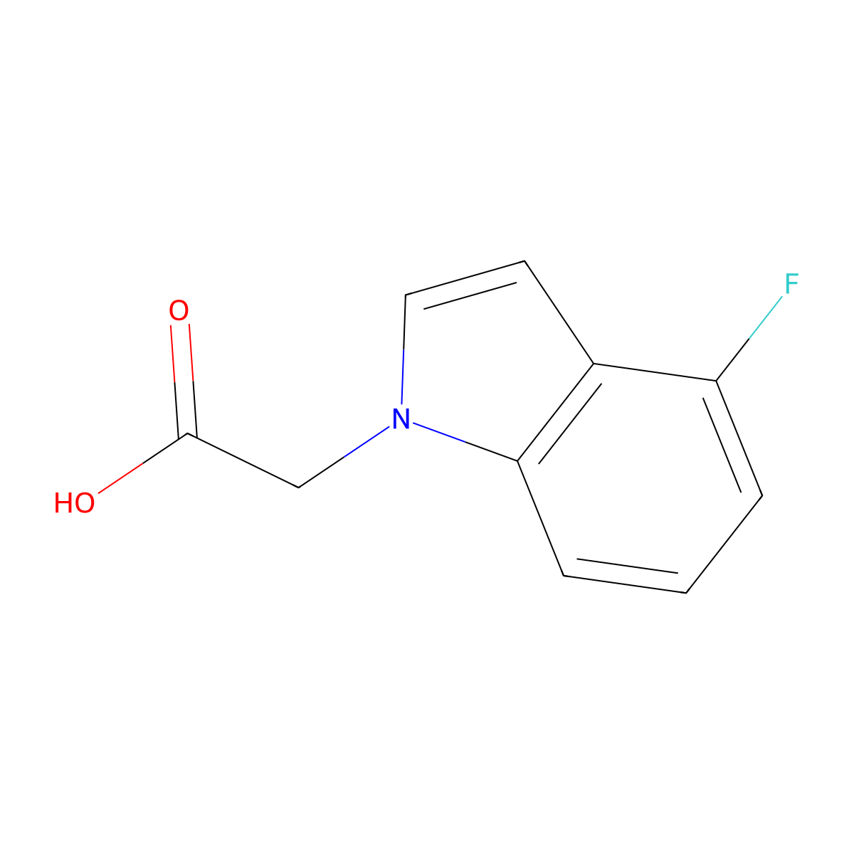 2-(4-Fluoro-1H-indol-1-yl)acetic acid molecular structure, CAS 1313712-35-4