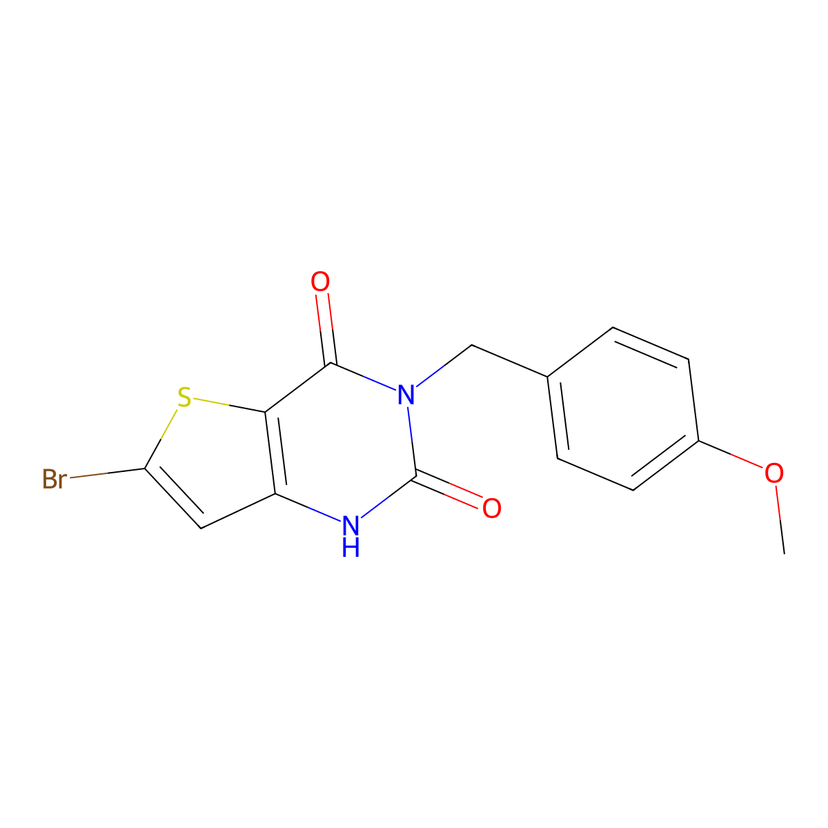 6-Bromo-3-(4-methoxybenzyl)thieno[3,2-d]pyrimidine-2,4(1H,3H)-dione molecular structure, CAS 1313712-42-3