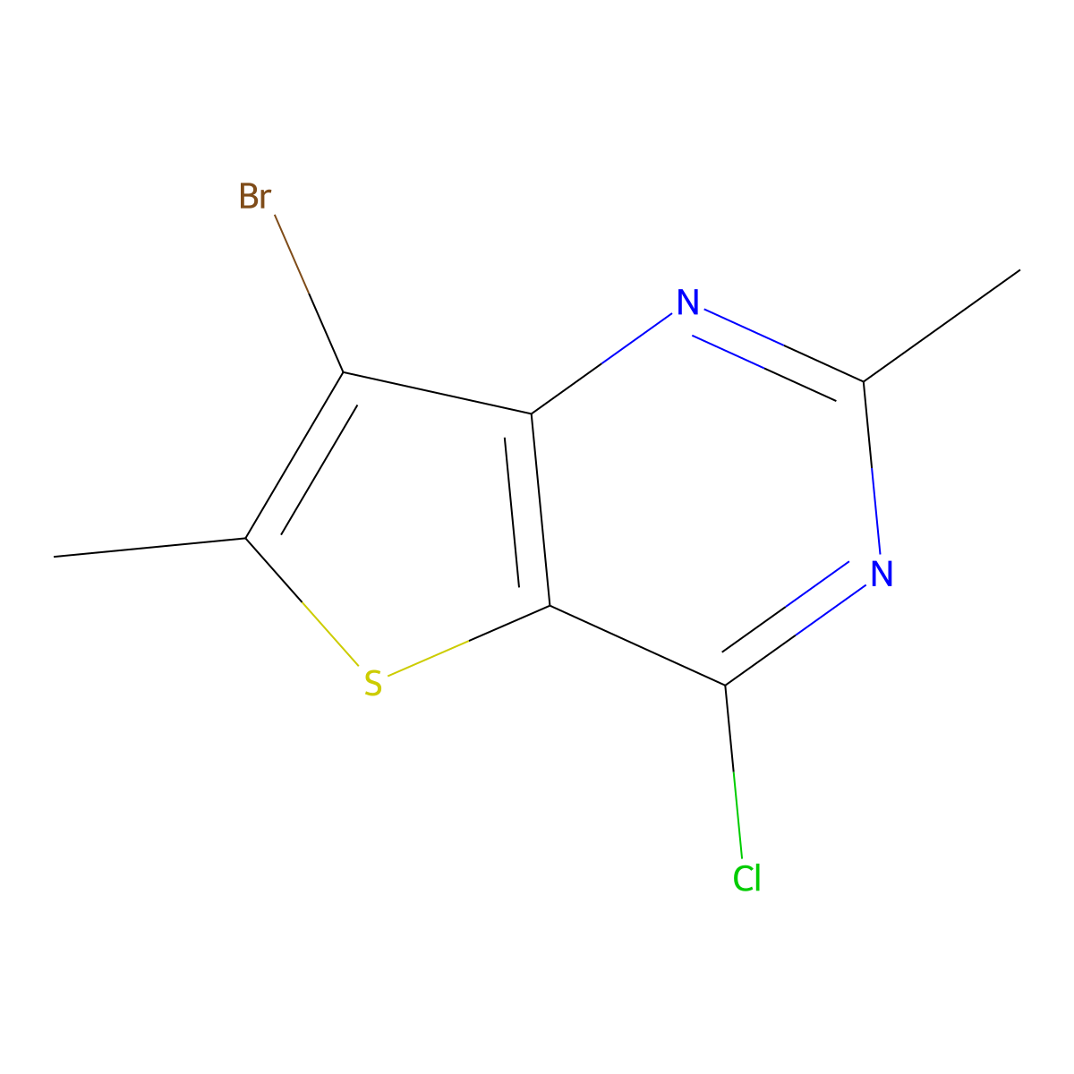 7-Bromo-4-chloro-2,6-dimethylthieno[3,2-d]pyrimidine molecular structure, CAS 1313712-46-7