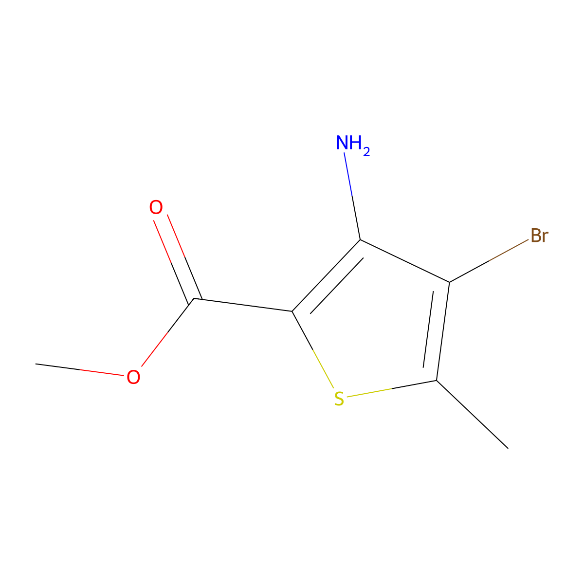 Methyl 3-amino-4-bromo-5-methylthiophene-2-carboxylate molecular structure, CAS 1313712-49-0