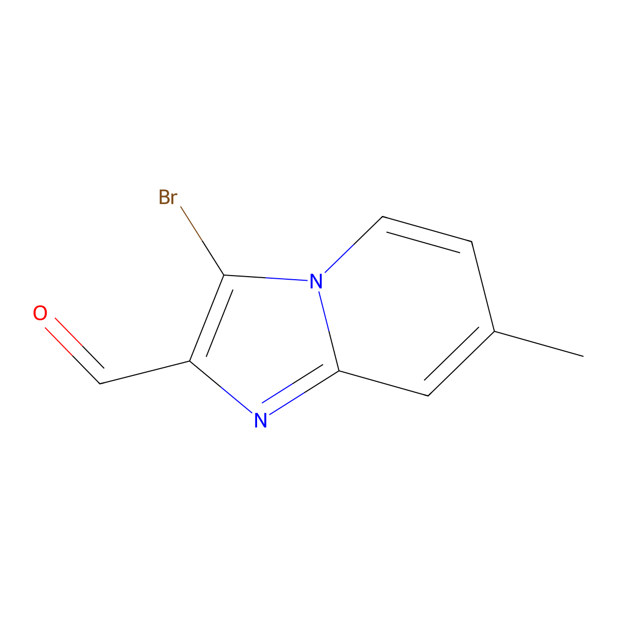 3-Bromo-7-methylimidazo[1,2-a]pyridine-2-carbaldehyde molecular structure, CAS 1313712-52-5