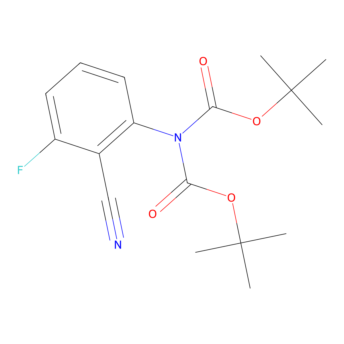 N,N'-Diboc-2-amino-6-fluorobenzonitrile molecular structure, CAS 1313712-57-0