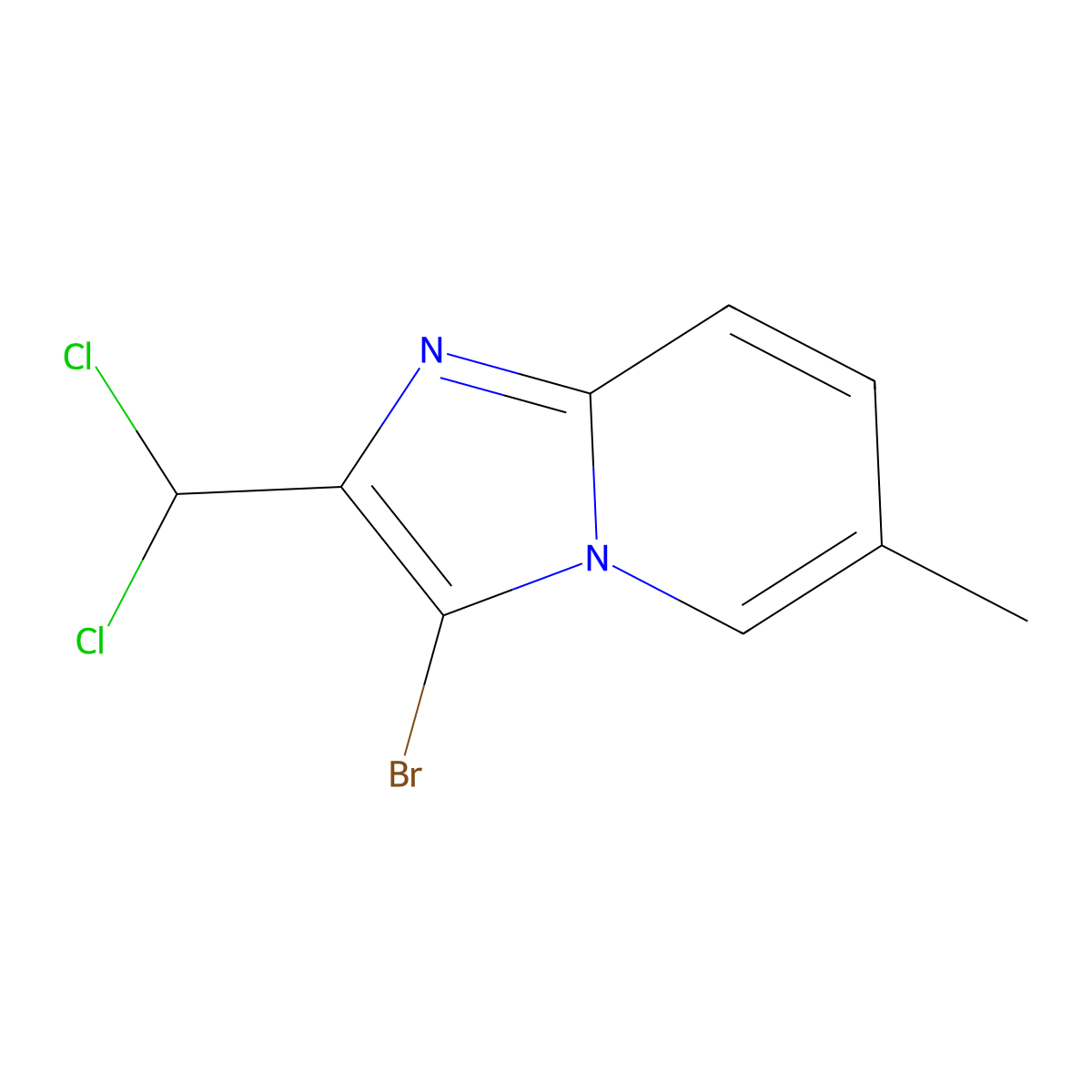 3-Bromo-2-(dichloromethyl)-6-methylimidazo[1,2-a]pyridine molecular structure, CAS 1313712-66-1