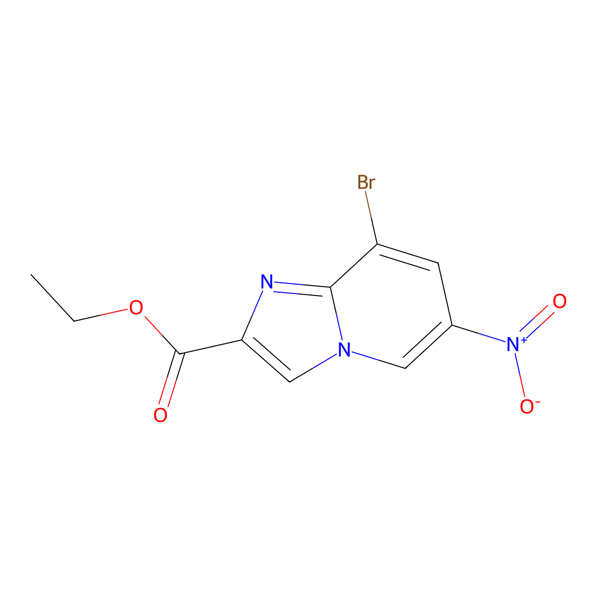 Ethyl 8-bromo-6-nitroimidazo[1,2-a]pyridine-2-carboxylate molecular structure, CAS 1313712-72-9